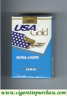 USA Gold Ultra Lights cigarettes soft box